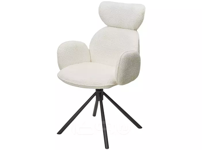 Стул VARDY 360 град.поворот. Белый букле XD841-01 / Серый, ®DISAUR