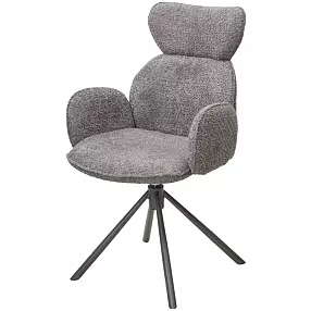 Стул VARDY 360 град.поворот. Темно-серый  букле XD841-16 / Серый, ®DISAUR