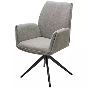 Стул YOZEF 360 град. поворот. KN01-04 Светло-серый, ткань / Черный, ®DISAUR