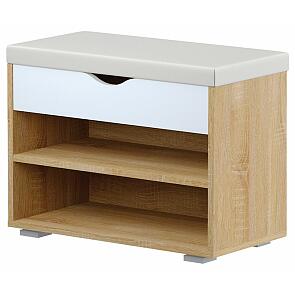 Тумба для обуви 08.57 Лайт Дуб сонома/Белый