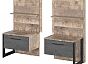 Тумба прикроватная HUGO (комплект пр. лев.) Дуб Гранж/Железный камень