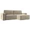 Угловой диван Прага классик правый угол, микровельвет, бежевый
