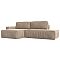 Угловой диван Прага модерн левый угол, велюр, бежевый
