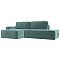Угловой диван Прага модерн левый угол, велюр, бирюзовый