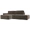 Угловой диван Прага модерн левый угол, велюр, коричневый