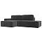 Угловой диван Прага модерн левый угол, велюр, серый