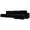 Угловой диван Прага модерн лонг правый угол, микровельвет, черный