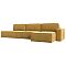 Угловой диван Прага модерн лонг правый угол, микровельвет, желтый