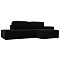Угловой диван Прага модерн правый угол, микровельвет, черный