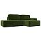 Угловой диван Прага модерн правый угол, микровельвет, зеленый