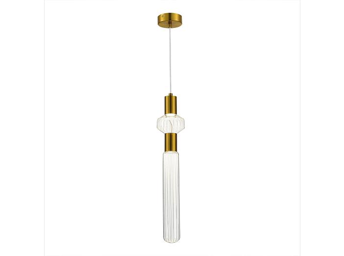 Светильник подвесной ST-Luce Латунь/Золотой, Прозрачный LED 2*3W 3000K из коллекции «Scolare»