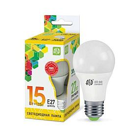 Лампа светодиодная LED-A60-standard 15Вт 230В Е27 3000К 1350Лм ASD