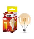 Лампа светодиодная LED-GL-125-deco gold 11Вт 230В Е27 3000К 990Лм золотистая IN HOME