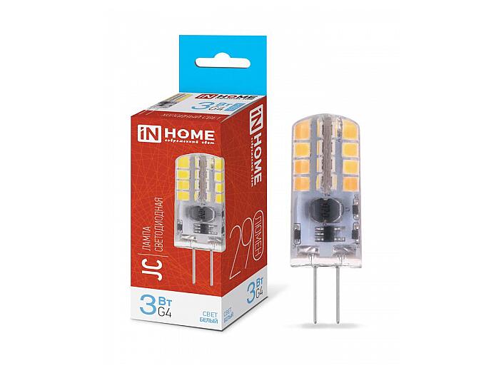 Лампа светодиодная LED-JC 3Вт 12В G4 6500К 290Лм IN HOME