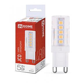 Лампа светодиодная LED-JCD 5Вт 230В G9 4000К 480Лм IN HOME