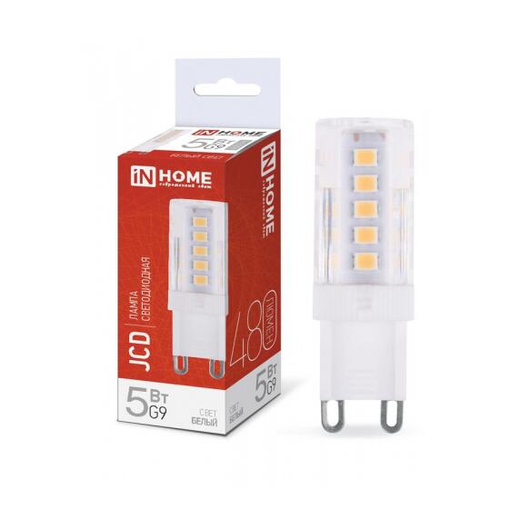 Лампа светодиодная LED-JCD 5Вт 230В G9 4000К 480Лм IN HOME
