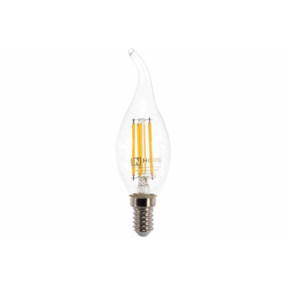 Лампа светодиодная LED-СВЕЧА НА ВЕТРУ-deco 7Вт 230В Е14 4000К 630Лм прозрачная IN HOME
