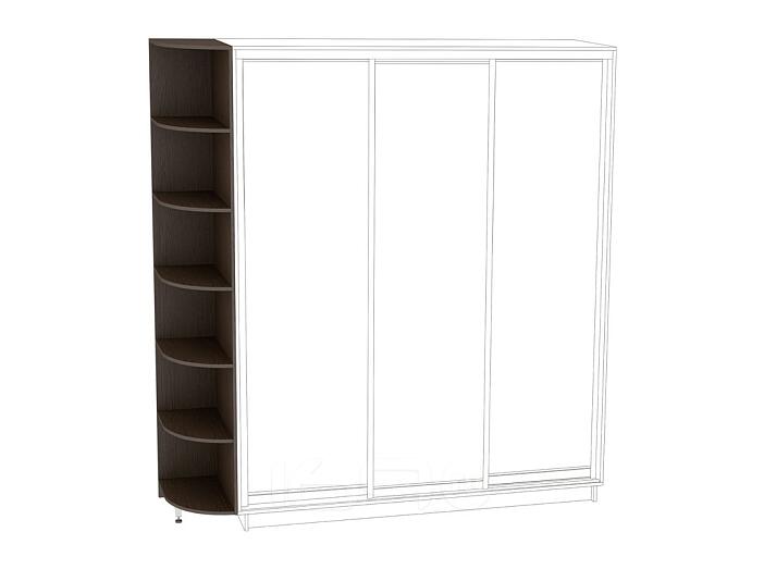 Стеллаж угловой S-5 Чёрное дерево 2200*300*600