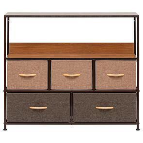 Комод Leset Локи 5 ящиков с полкой Бежевый, Коричневый