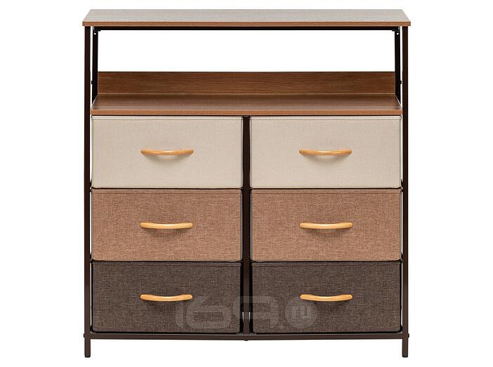 Комод Leset Локи 6 ящ. с полкой Бежевый, Коричневый