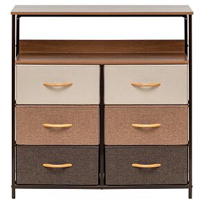 Комод Leset Локи 6 ящ. с полкой Бежевый, Коричневый