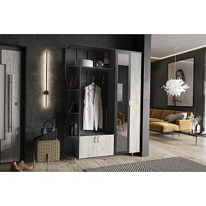 Прихожая Лика № 1 1,5 м (Дуб Крафт Белый, Графит)