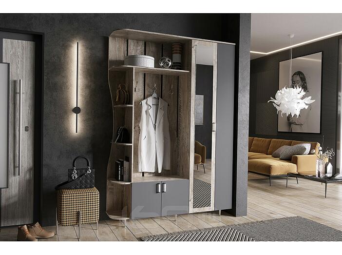 Прихожая Лика № 1 1,5 м (Графит, Дуб юкон)