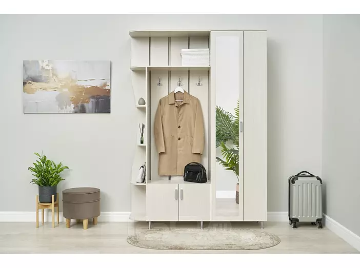 Прихожая Лика № 1 1,5 м (Сандал светлый, Сандал светлый)