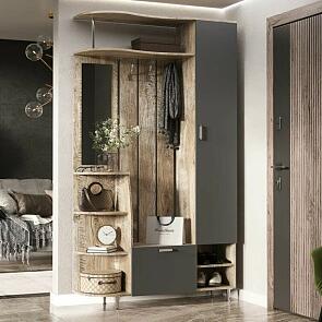 Прихожая Лика № 2 1,2 м (Графит, Дуб юкон)