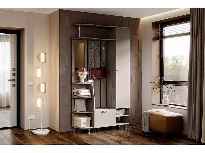 Прихожая Лика № 2 1,2 м (Кашемир, Дуб Крафт серый)