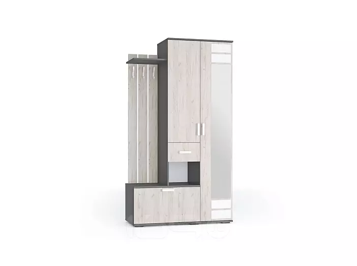 Прихожая Лира (Дуб Крафт Белый, Графит)