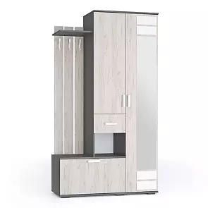 Прихожая Лира (Дуб Крафт Белый, Графит)