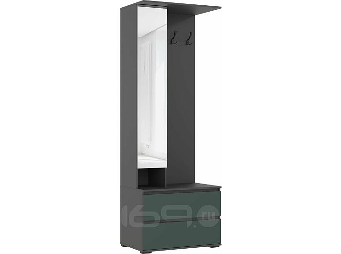 Прихожая Норд (Изумрудный (КРОМКА ГРАФИТ), Графит)