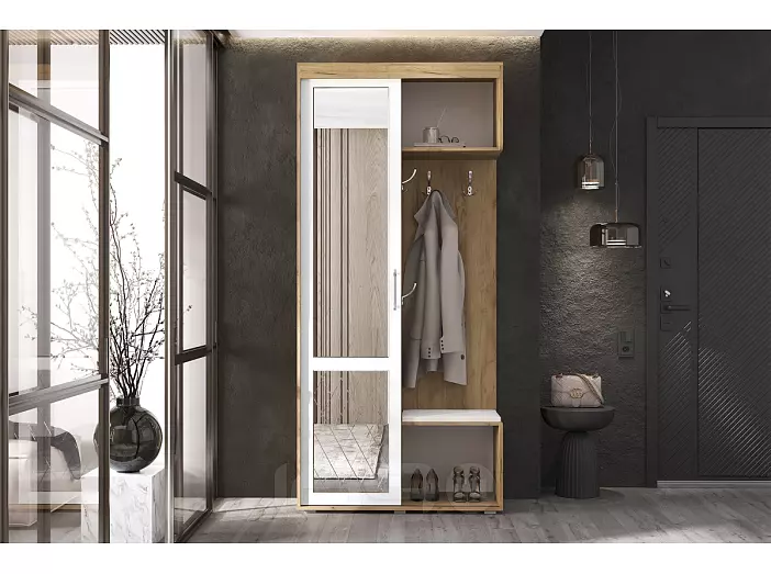 Прихожая Стелла 1 (Дуб крафт/Белый)