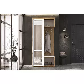 Прихожая Стелла 1 (Дуб крафт/Белый)