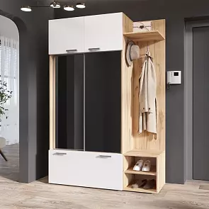 Прихожая Стелла (Белый глянец холодный/Дуб Крафт)