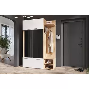 Прихожая Стелла (Белый глянец холодный/Дуб Крафт)