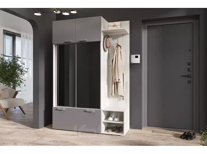 Прихожая Стелла (Графит/Дуб Крафт Белый)
