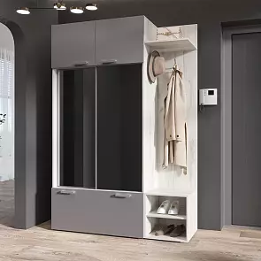 Прихожая Стелла (Графит/Дуб Крафт Белый)