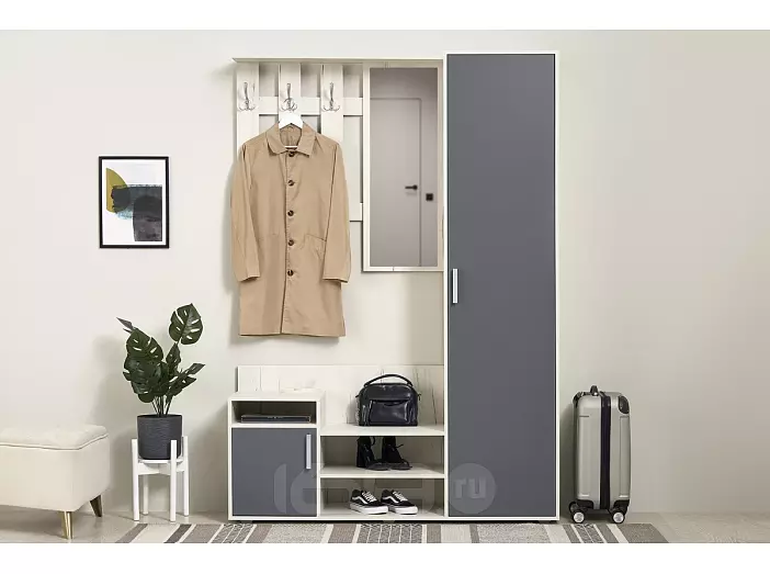 Прихожая Визит (Графит/Дуб Крафт Белый)
