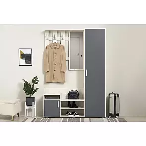 Прихожая Визит (Графит/Дуб Крафт Белый)