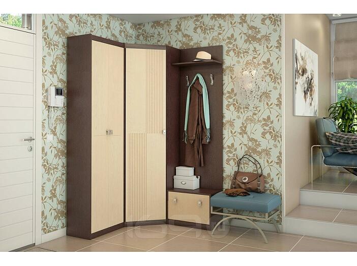 Прихожая угловая Шейла Дуб беленый/Венге цаво