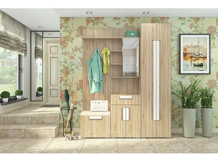 Прихожая Бостон Дуб сонома/ Oregon 10 (Искусственная кожа)