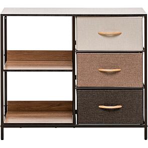 Комод Leset Локи 3 ящ. с полкой, Коричневый, Бежевый