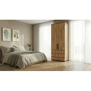 Норд Шкаф 2-х ств.(800) с ящиками (Дуб Крафт, Дуб Крафт (КРОМКА ВЕНГЕ))