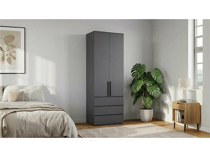 Норд Шкаф 2-х ств.(800) с ящиками (Графит, Графит)
