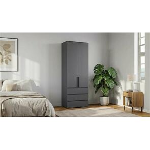 Норд Шкаф 2-х ств.(800) с ящиками (Графит, Графит)