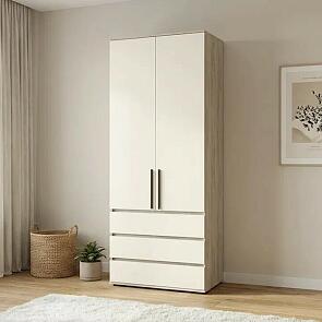 Норд Шкаф 2-х ств.(800) с ящиками (Кашемир, Дуб Крафт серый)