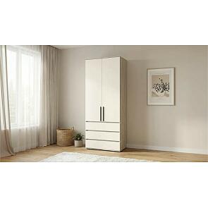 Норд Шкаф 2-х ств.(800) с ящиками (Кашемир, Дуб Крафт серый)