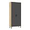 Флэш Прихожая Шкаф (Браш Графит, Дуб Крафт)